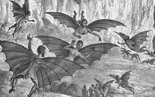 Moon Hoax illustration, from The New York Sun (1835)